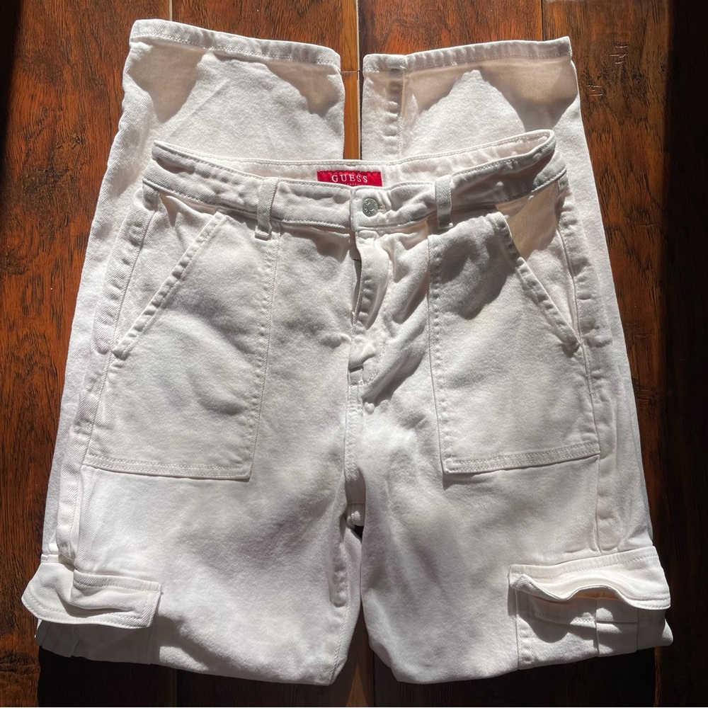 Guess White Denim Shorts